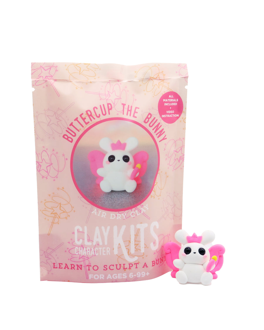 Clay kit packaging with a bunny character on a white background